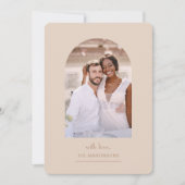 Elegant Neutral Photo Wedding Bedankkaart (Voorkant)