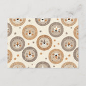 Elegant Neutral Safari Lion Baby Diapper Raffle Informatiekaartje (Achterkant)