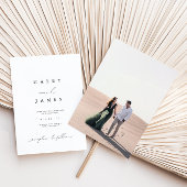 Elegant Neutral Script Photo Wedding Invitation Kaart