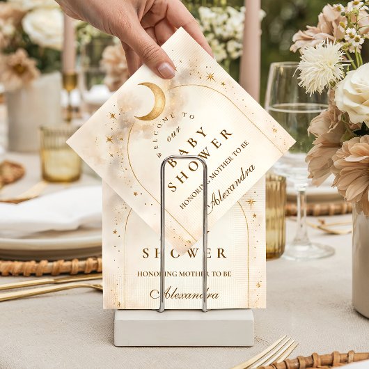 Elegant Neutral Starry Baby Shower Servet