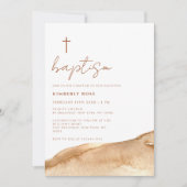 Elegant Neutral Terracotta Abstract Kruisdoop Kaart (Voorkant)