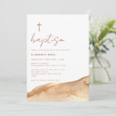 Elegant Neutral Terracotta Abstract Kruisdoop Kaart (Staand voorkant)