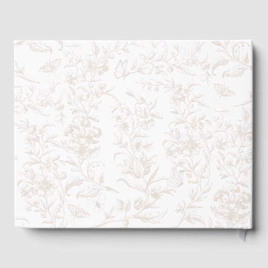 Elegant Neutral Toile Natuur Baby shower Gastenboek (Achterkant)