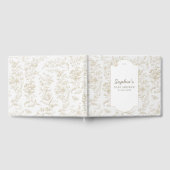 Elegant Neutral Toile Print Baby shower Gastenboek (Volledig)