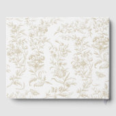 Elegant Neutral Toile Print Baby shower Gastenboek (Achterkant)