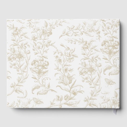 Elegant Neutral Toile Print Baby shower Gastenboek (Achterkant)