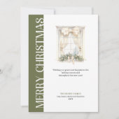 Elegant Neutral Tones Minimalist Window Christmas Feestdagenkaart (Voorkant)