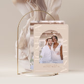 Elegant Neutral Two Photo Wedding Kaart