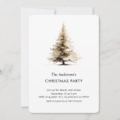Elegant Neutral Watercolor Christmas Tree Party Kaart (Voorkant)