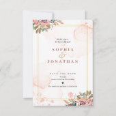 Elegant Neutral Waterverf Floral Wedding (Voorkant)