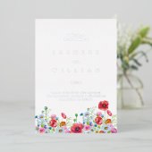 Elegant Neutral Waterverf Floral Wedding Folie Uitnodiging (Staand Voorkant)