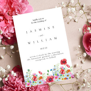 Elegant Neutral Waterverf Floral Wedding Folie Uitnodiging