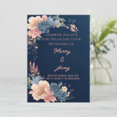 Elegant Neutral Waterverf Floral Wedding Kaart (Staand voorkant)