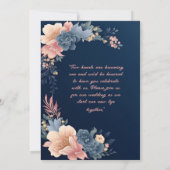 Elegant Neutral Waterverf Floral Wedding Kaart (Achterkant)