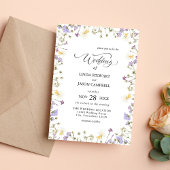 Elegant Neutral Waterverf Floral Wedding Kaart