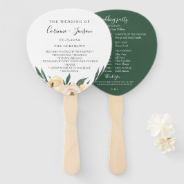 Elegant Neutral Waterverf Floral Wedding Programme Handwaaier