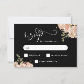 Elegant Neutral Waterverf Floral Wedding RSVP Kaartje (Voorkant)
