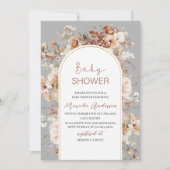 Elegant Neutral Waterverf Flowers Baby shower Kaart (Voorkant)