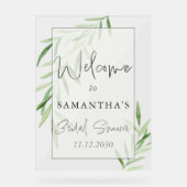 Elegant Neutral Waterverf Greenery Vrijgezellenfee Acryl Bord (Voorkant)