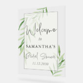 Elegant Neutral Waterverf Greenery Vrijgezellenfee Acryl Bord (Hoek)