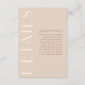 Elegant Neutral Wedding Guest Informatiekaartje (Voorkant)