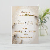 Elegant Neutral Wedding Invitation in Brown & Beig Kaart (Staand voorkant)