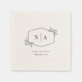 Elegant Neutral Wedding Monogram Servet (Voorkant)