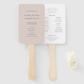 Elegant Neutral Wedding Programme Handwaaier (Voorkant en achterkant)