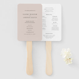 Elegant Neutral Wedding Programme Handwaaier