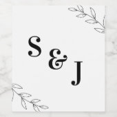 Elegant Neutral Wedding Wijn Etiket (Enkel label)