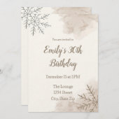 Elegant Neutral Winter 30th Birthday Invitation Kaart (Voorkant / Achterkant)