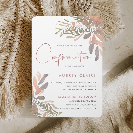 Elegant Neutrale Boho Floral Bevestiging Kaart