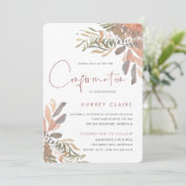 Elegant Neutrale Boho Floral Bevestiging Kaart (Staand voorkant)