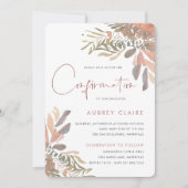 Elegant Neutrale Boho Floral Bevestiging Kaart (Voorkant)