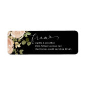 Elegant Neutrale Waterverf en Gold Floral Wedding Etiket (Voorkant)