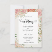 Elegant Neutrale Waterverf Floral Kaart (Voorkant)