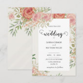 Elegant Neutrale Waterverf Floral Kaart (Voorkant / Achterkant)