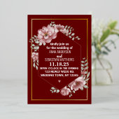 Elegant Neutrale Waterverf Floral Wedding Folie I Folie Uitnodiging (Staand Voorkant)