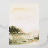 Elegant neutrale waterverf Soft Landscape bruiloft Folie Uitnodiging (Achterkant)