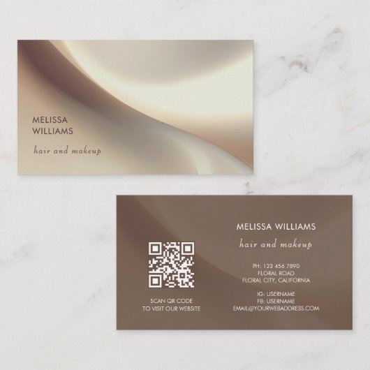 Elegant Neutrals Abstract Art Visitekaartje (Voorkant / Achterkant)