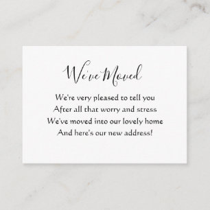 Elegant New Address Movement House Enclosure Card Informatiekaartje