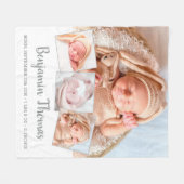 Elegant New Baby op maat 4 Foto Collage Fleece Deken (Voorkant (Horizontaal))