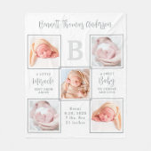 Elegant New Baby op maat 5 Foto Collage Fleece Deken (Voorkant)