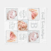 Elegant New Baby op maat 5 Foto Collage Fleece Deken (Voorkant (Horizontaal))