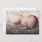 Elegant New Baby Photo Birth Announding Kaart (Voorkant)