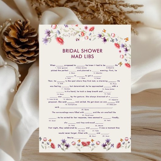 Elegant New Chapter Begins Bridal Shower Mad Libs