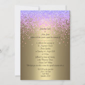 ELEGANT New crystal diamant bruiloft lila Gold Kaart (Achterkant)