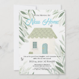 Elegant New Home Moving In Invitation Botanical Gr Kaart