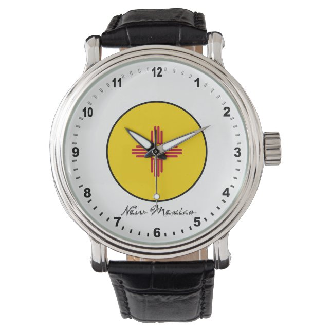 Elegant New Mexico Watch & New Mexican Flag/USA Horloge (Voorkant)