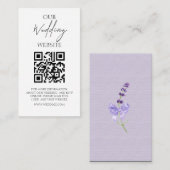 Elegant New Mode Lavender Wedding QRCode Informatiekaartje (Voorkant / Achterkant)
